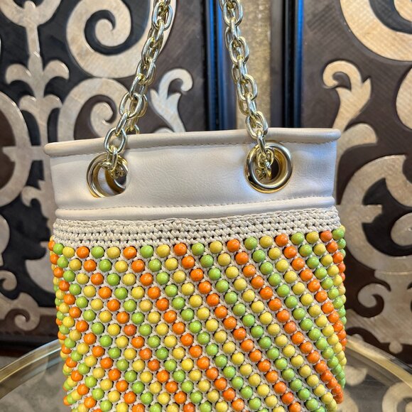 Italy wooden balls chain handle handbag - Picture 2 of 6